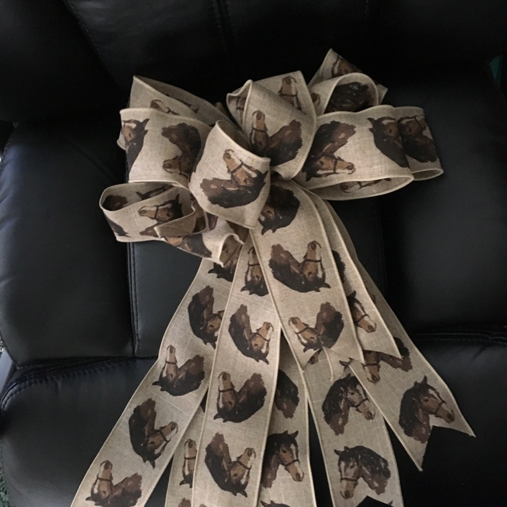 Horse Print Decorative Bow
